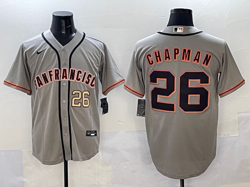 Men San Francisco Giants #26 Chapman Grey Game Nike 2025 MLB Jersey style 33->san francisco giants->MLB Jersey